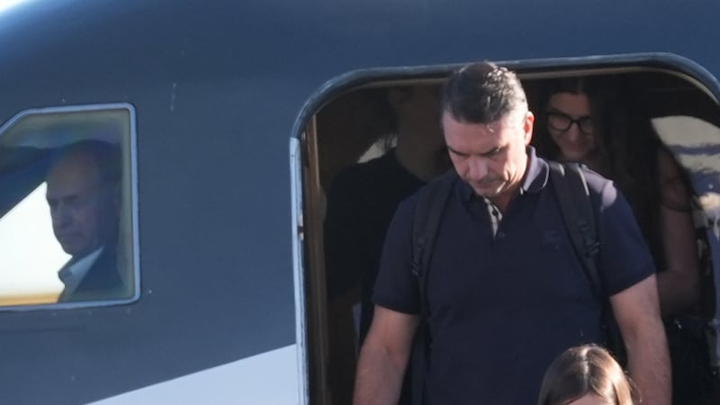 Flávio Bolsonaro arrives at Miami-Opa Locka Executive Airport on Wednesday, Oct. 28, 2026, in...