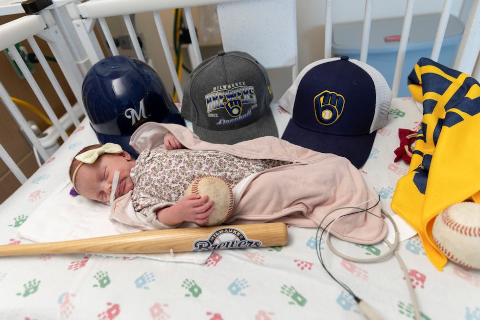 NICU patients in Rockford are supporting the Milwaukee Brewers with tiny team gear