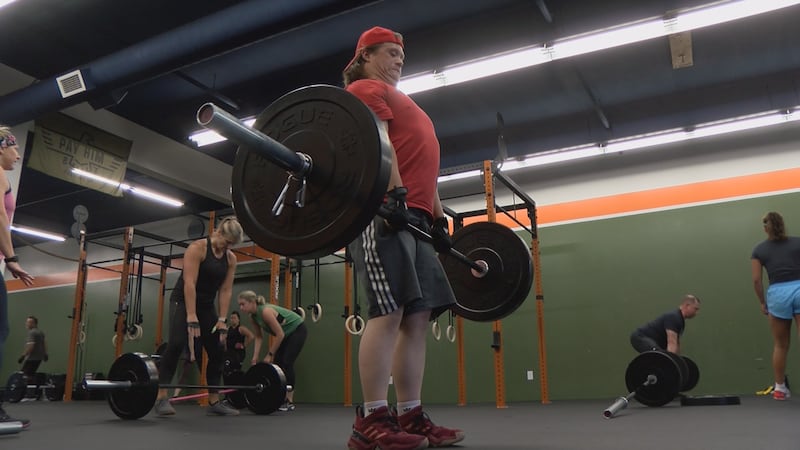 Jake Meyer practices his deadlift during a recent class at Black Spruce CrossFit.