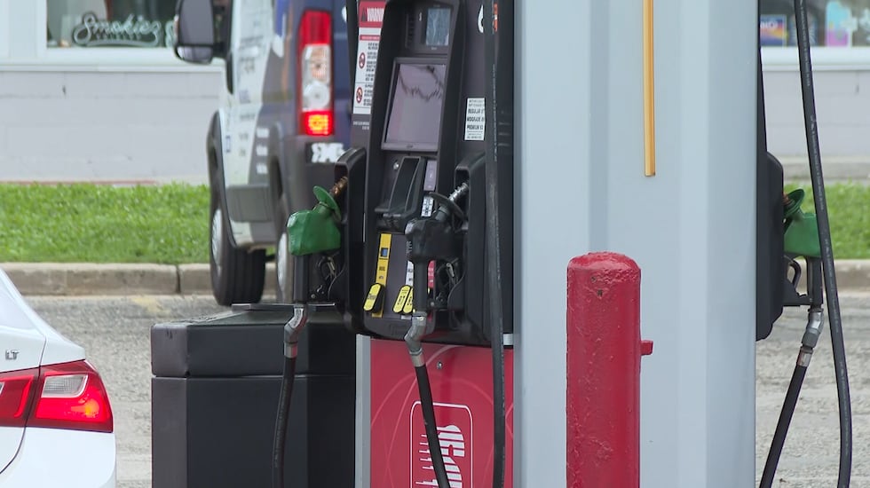 A gas pump at a gas station.