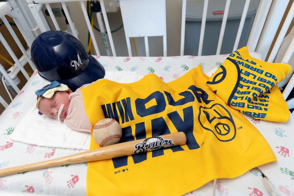 NICU patients in Rockford are supporting the Milwaukee Brewers with tiny team gear